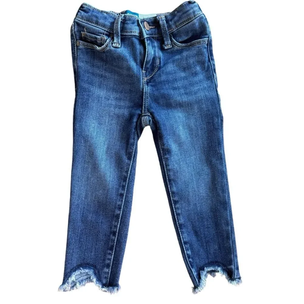 Old Navy Girls 360 Stretch Adjustable Waist Blue Denim Rockstar Jeggings. 2. 2T.